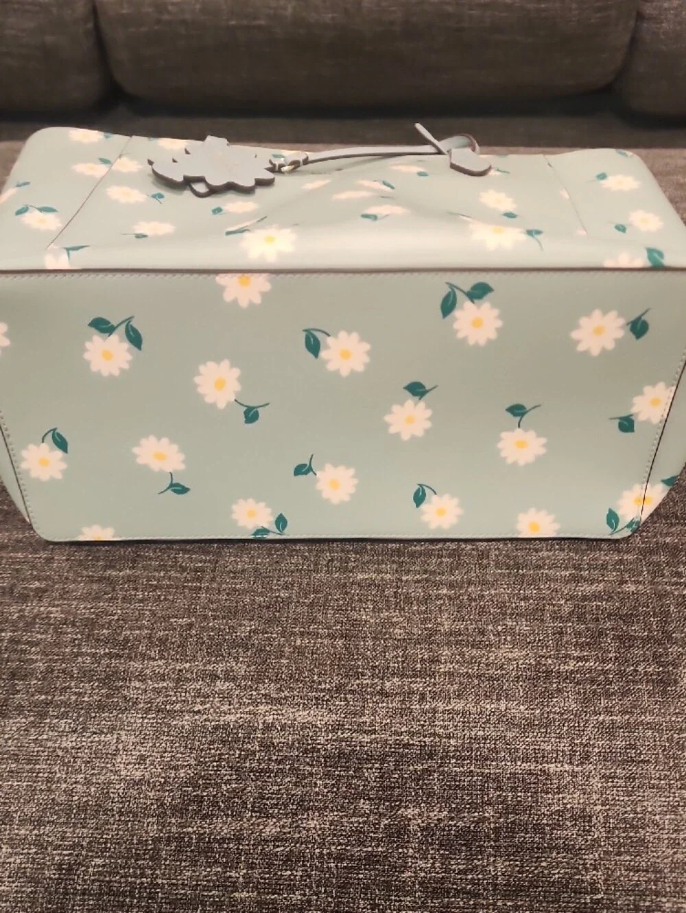 kate spade pastel mint daisy-print tote